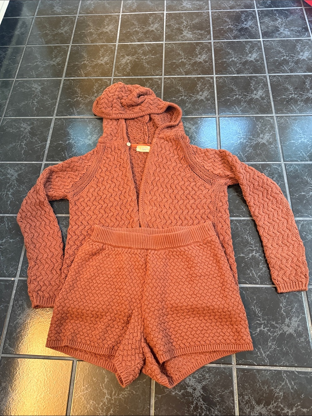 Free-est Sweater Shorts set knit cotton